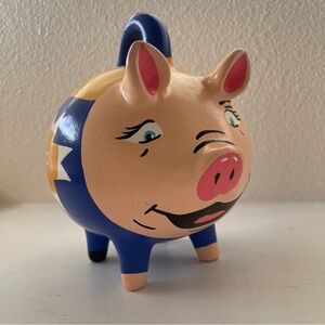 Vintage Hanging Mayabella Piggy Bank - Izamal Mexico - Hand Painted